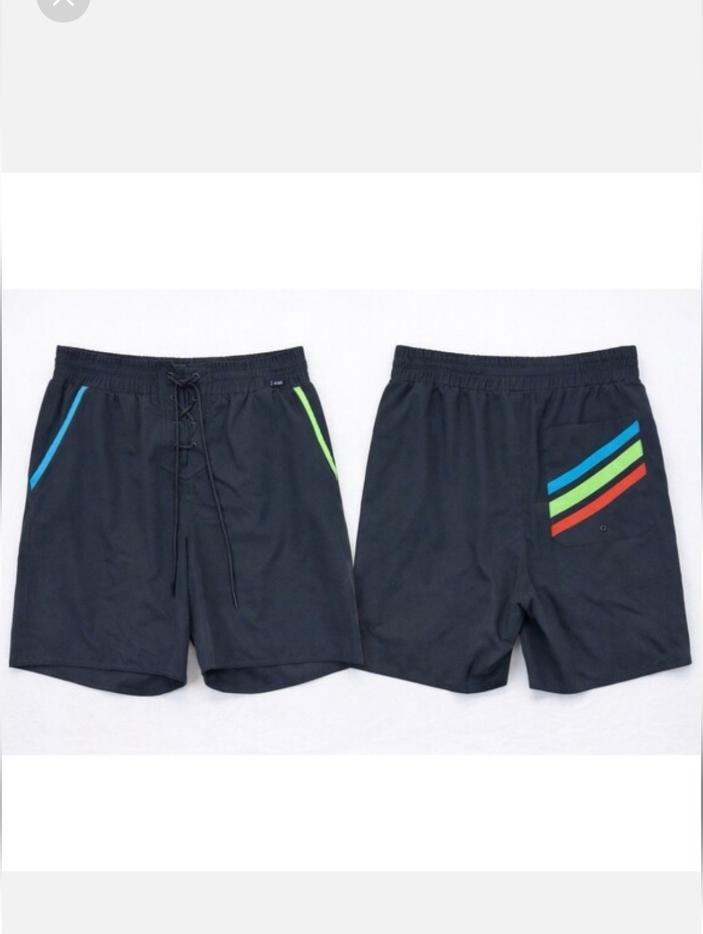tomboyx XL Black Rainbow 7" Swim Board Shorts Non-Gender Specific Black Neon